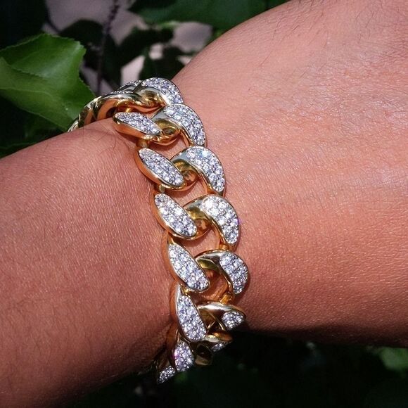 8inch x 20mm Bi-Color  Miami Cuban Bracelet - Picture 9 of 13